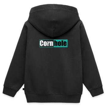 Cornhole Game Leisure Hobby - Kids Premium Organic Zip-up Hoodie - black - Back - AI Model Kid Male (0cm)