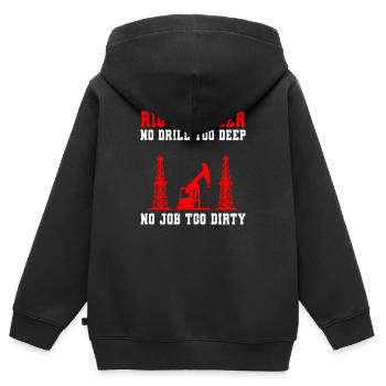 Lustiger Rig Manager Der Ölindustrie - Kinder Premium Organic Zip Hoodie - Schwarz - Hinten - AI Model Kid Male (0cm)