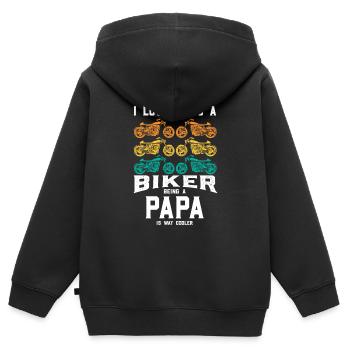 BIKER DAD COOLER - Kids Premium Organic Zip-up Hoodie - black - Back - AI Model Kid Male (0cm)