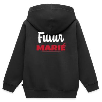 Homme Futur Marié Cadeau Humour EVG - Sweat Premium à capuche zippé enfant bio - noir - Dos - AI Model Kid Male (0cm)