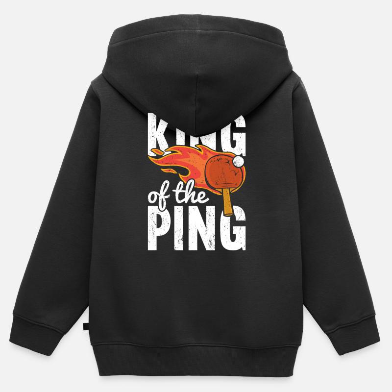 Ping Pong Table Tennis Ping-Pong - Sweat Premium à capuche zippé enfant bio - noir