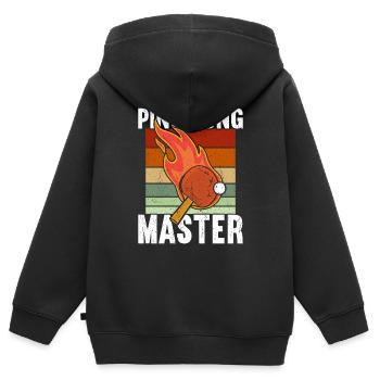 Tischtennis, Tischtennis, Tischtennis, Tischtennis - Kinder Premium Organic Zip Hoodie - Schwarz - Hinten - AI Model Kid Male (0cm)