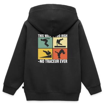 Parkour Freerunning - Kinder Premium Organic Zip Hoodie - Schwarz - Hinten - AI Model Kid Male (0cm)