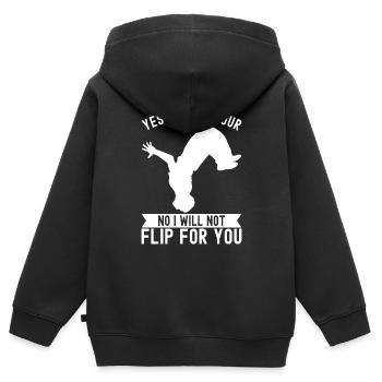 Parkour Freerunning - Kinder Premium Organic Zip Hoodie - Schwarz - Hinten - AI Model Kid Male (0cm)