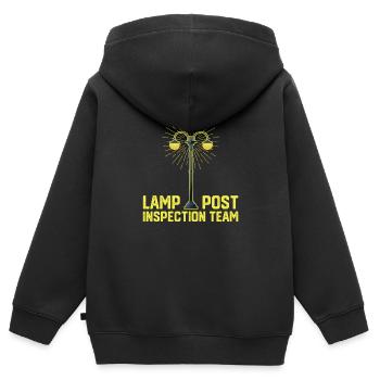 Lampenmast Inspektionsteam Geocaching Lustiger - Kinder Premium Organic Zip Hoodie - Schwarz - Hinten - AI Model Kid Male (0cm)