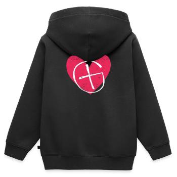 Geocaching Heat Geocache Lovers Geocachers - Sweat Premium à capuche zippé enfant bio - noir - Dos - AI Model Kid Male (0cm)