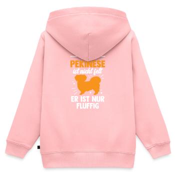 Pekinese ist nicht fett Peking-Palasthund - Kinder Premium Organic Zip Hoodie - Rosa - Hinten - AI Model Kid Female (0cm)