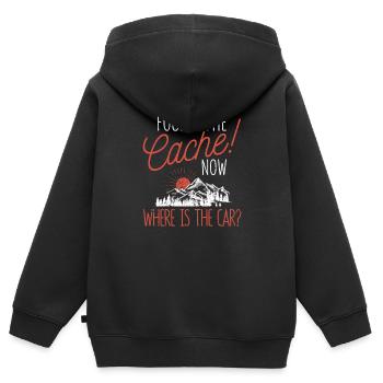 Found the cache, where is the car? Jollier - Kids Premium Organic Zip-up Hoodie - black - Back - AI Model Kid Male (0cm)