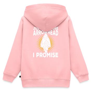 Pfeilspitzenjagd Pfeilspitzen Feuersteinknapping - Kinder Premium Organic Zip Hoodie - Rosa - Hinten - AI Model Kid Female (0cm)