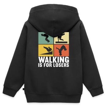 Parkour Freerunning - Kinder Premium Organic Zip Hoodie - Schwarz - Hinten - AI Model Kid Male (0cm)