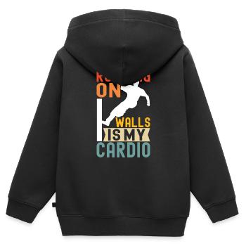 Parkour Freerunning - Kinder Premium Organic Zip Hoodie - Schwarz - Hinten - AI Model Kid Male (0cm)