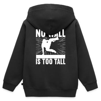 Parkour Freerunning - Kinder Premium Organic Zip Hoodie - Schwarz - Hinten - AI Model Kid Male (0cm)
