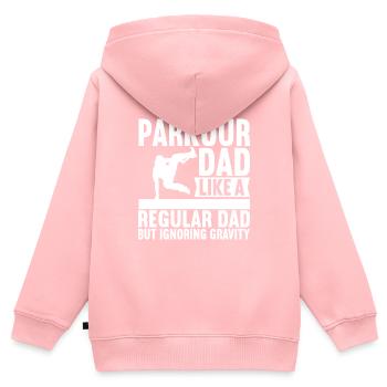 Parkour Freerunning - Kinder Premium Organic Zip Hoodie - Rosa - Hinten - AI Model Kid Female (0cm)