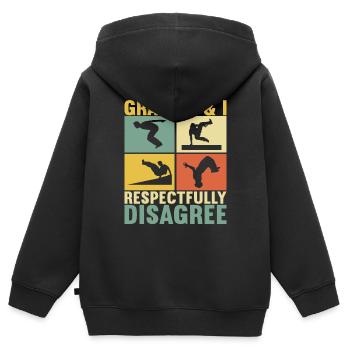Parkour Freerunning - Kinder Premium Organic Zip Hoodie - Schwarz - Hinten - AI Model Kid Male (0cm)