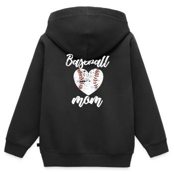 Baseball Baseball Mama Joueur de baseball - Sweat Premium à capuche zippé enfant bio - noir - Dos - AI Model Kid Male (0cm)