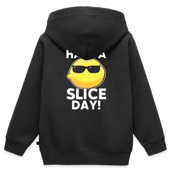 Lemonade Stand Lemon - Kids Premium Organic Zip-up Hoodie - black - Back - AI Model Kid Male (0cm)