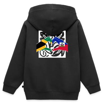 Haiti Haitianer Jamaika Kombination I Geschenk - Kinder Premium Organic Zip Hoodie - Schwarz - Hinten - AI Model Kid Male (0cm)
