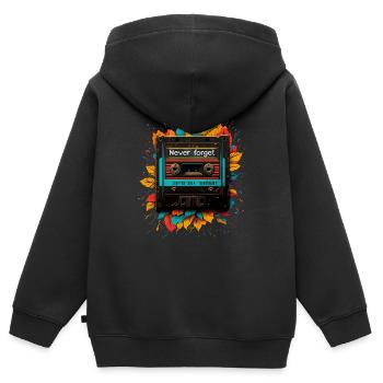 Never forget 90s gift - Kids Premium Organic Zip-up Hoodie - black - Back - AI Model Kid Male (0cm)