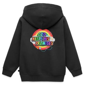 Dieu tient ses promesses 4 - Sweat Premium à capuche zippé enfant bio - noir - Dos - AI Model Kid Male (0cm)
