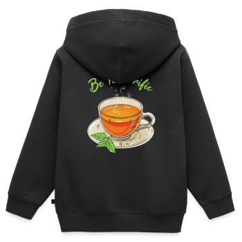 Tee-Wortspiel - Kinder Premium Organic Zip Hoodie - Schwarz - Hinten - AI Model Kid Male (0cm)