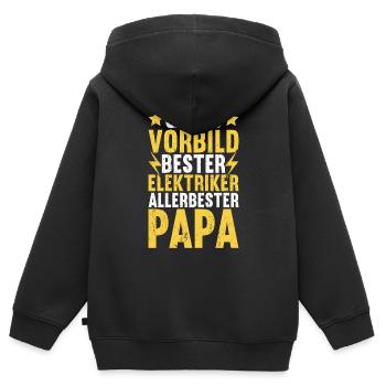 Elektriker Elektroinstallateur Papa Vatertag - Kinder Premium Organic Zip Hoodie - Schwarz - Hinten - AI Model Kid Male (0cm)