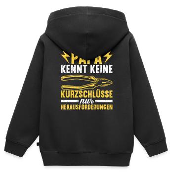 Elektriker Elektroinstallateur Papa Vatertag - Kinder Premium Organic Zip Hoodie - Schwarz - Hinten - AI Model Kid Male (0cm)
