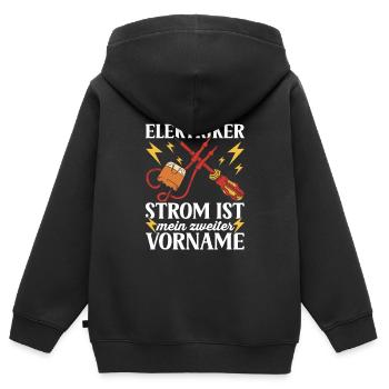 Elektriker Elektroinstallateur Elektroniker - Kinder Premium Organic Zip Hoodie - Schwarz - Hinten - AI Model Kid Male (0cm)