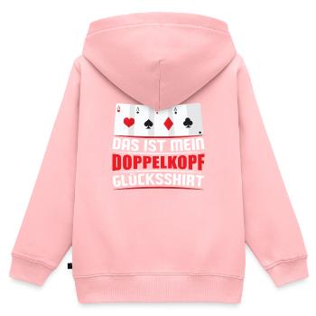 Doppelkopf Kartenspielen Doppelkopfspieler - Kinder Premium Organic Zip Hoodie - Rosa - Hinten - AI Model Kid Female (0cm)