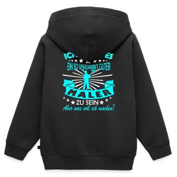 Maler und Lackierer / Maler & Lackierer - Kinder Premium Organic Zip Hoodie - Schwarz - Hinten - AI Model Kid Male (0cm)