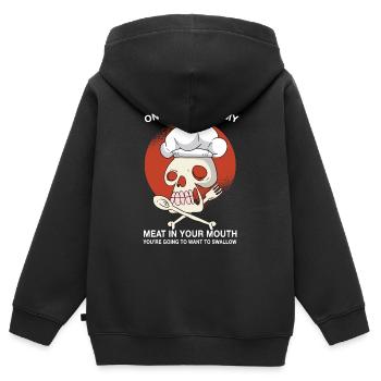 Cuisiner Cuisine Cadeau de cuisine Dire - Sweat Premium à capuche zippé enfant bio - noir - Dos - AI Model Kid Male (0cm)