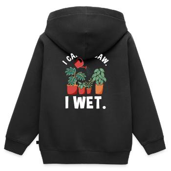 Lustige Gartenpflanze Nasse Pflanzen - Kinder Premium Organic Zip Hoodie - Schwarz - Hinten - AI Model Kid Male (0cm)