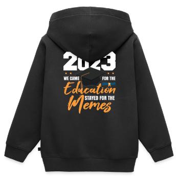 Classe de 2023 Graduation College Senior Degree - Sweat Premium à capuche zippé enfant bio - noir - Dos - AI Model Kid Male (0cm)
