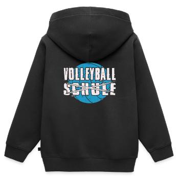 Volleyball Statt Schule Volleyballer Geschenkidee - Kinder Premium Organic Zip Hoodie - Schwarz - Hinten - AI Model Kid Male (0cm)