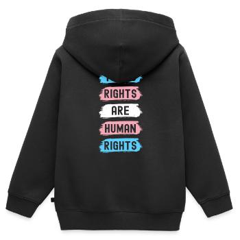 Transgender Trans LGBTQ - Kinder Premium Organic Zip Hoodie - Schwarz - Hinten - AI Model Kid Male (0cm)