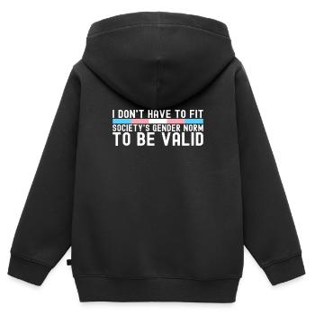 Transgender Trans LGBTQ - Kinder Premium Organic Zip Hoodie - Schwarz - Hinten - AI Model Kid Male (0cm)