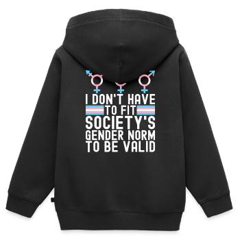 Transgender Trans LGBTQ - Kinder Premium Organic Zip Hoodie - Schwarz - Hinten - AI Model Kid Male (0cm)