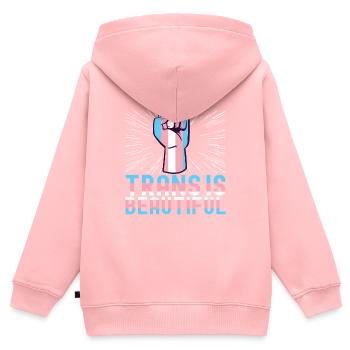 Transgender Trans LGBTQ - Kids Premium Organic Zip-up Hoodie - rose - Back - AI Model Kid Female (0cm)