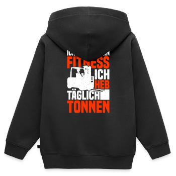 Gabelstaplerfahrer Gabelstapler Staplerfahrer - Kinder Premium Organic Zip Hoodie - Schwarz - Hinten - AI Model Kid Male (0cm)