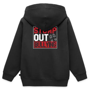 Stomp Out Bullying Funny Back To School Bildung - Kinder Premium Organic Zip Hoodie - Schwarz - Hinten - AI Model Kid Male (0cm)