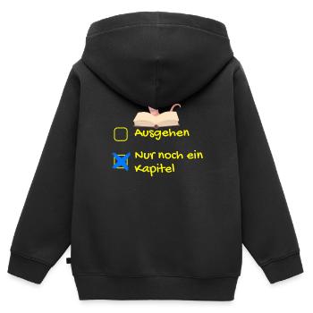 Bücherwurm Bücherliebhaber Leseratte Buchclub - Kinder Premium Organic Zip Hoodie - Schwarz - Hinten - AI Model Kid Male (0cm)