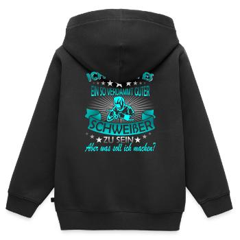 Schweißer Metallbauer Schweisser Schweißen - Kinder Premium Organic Zip Hoodie - Schwarz - Hinten - AI Model Kid Male (0cm)