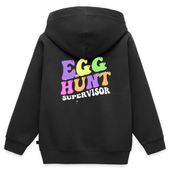 Egg Hunt Supervisor Lustige Ostern - Kinder Premium Organic Zip Hoodie - Schwarz - Hinten - AI Model Kid Male (0cm)