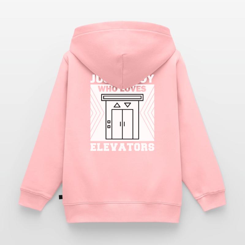 Elevator Button Just a boy who loves elevator Kids Premium Organic Zip-up Hoodie