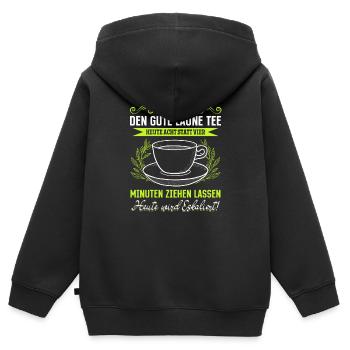 Gute Laune Tee Eskalation Lustiges gute laune - Kinder Premium Organic Zip Hoodie - Schwarz - Hinten - AI Model Kid Male (0cm)