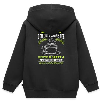 Gute Laune Tee Eskalation Lustiges gute laune - Kinder Premium Organic Zip Hoodie - Schwarz - Hinten - AI Model Kid Male (0cm)