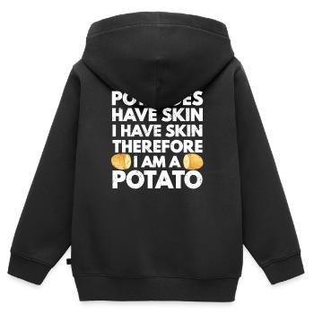 Potatoes Have Skin I Have Skin Am A Potato - Kinder Premium Organic Zip Hoodie - Schwarz - Hinten - AI Model Kid Male (0cm)
