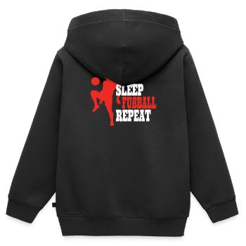 Fußballzubehör Geschenkidee Fußballfan - Kinder Premium Organic Zip Hoodie - Schwarz - Hinten - AI Model Kid Male (0cm)