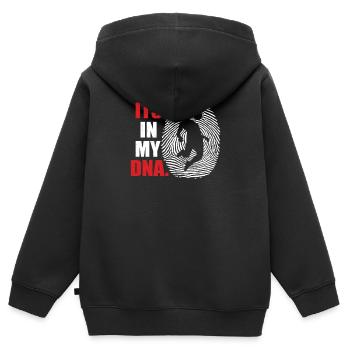 Fußballzubehör Geschenkidee Fußballfan - Kinder Premium Organic Zip Hoodie - Schwarz - Hinten - AI Model Kid Male (0cm)