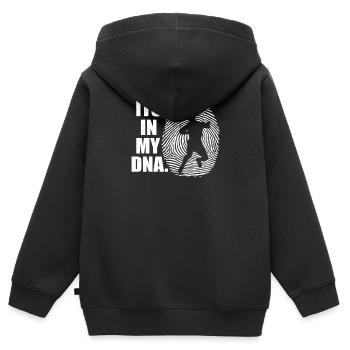 Fußballzubehör Geschenkidee Fußballfan - Kinder Premium Organic Zip Hoodie - Schwarz - Hinten - AI Model Kid Male (0cm)