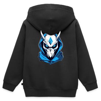 cool Gamer - Kinder Premium Organic Zip Hoodie - Schwarz - Hinten - AI Model Kid Male (0cm)